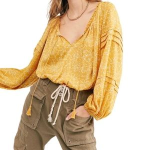 Intimately Free People Mustard Yellow Bodysuit
